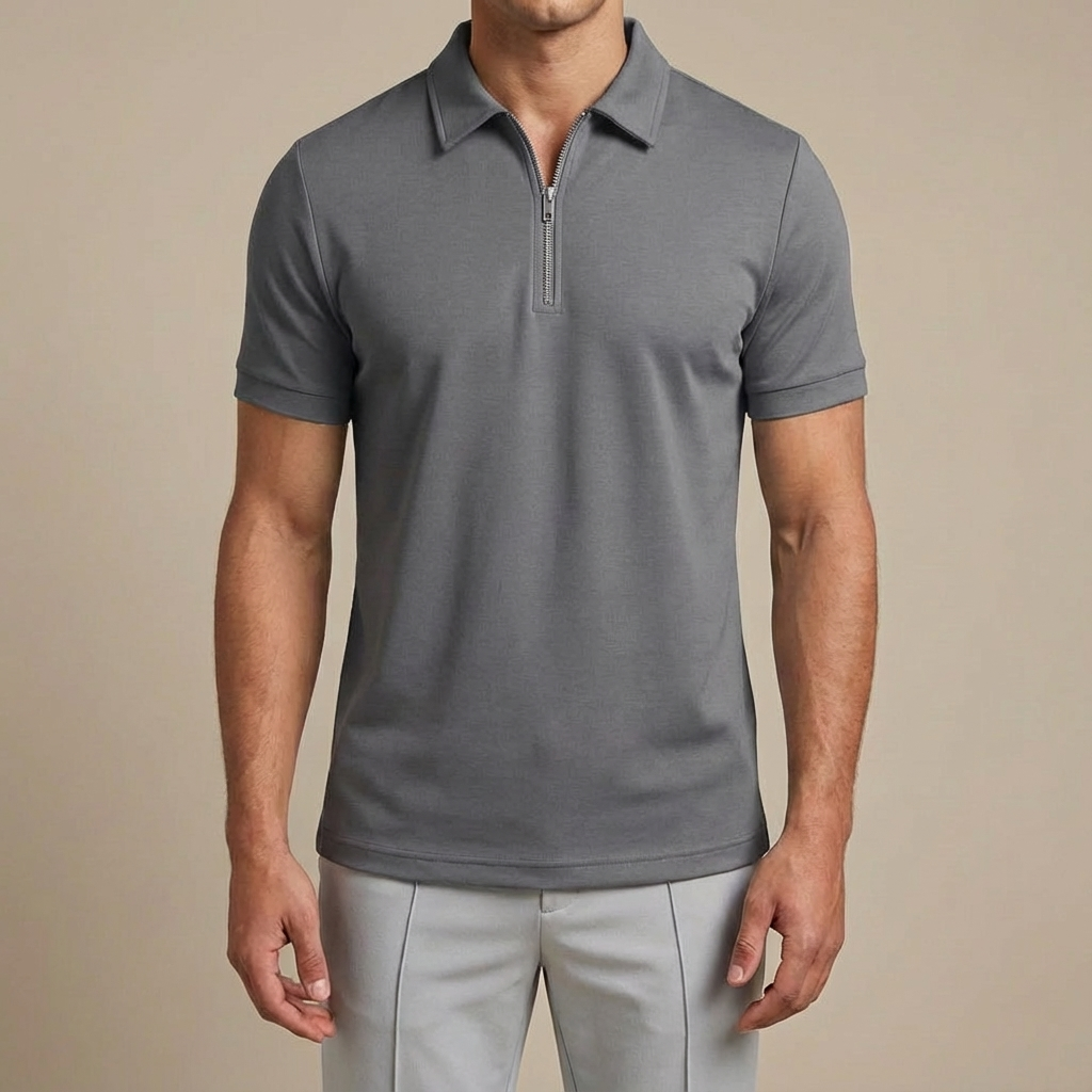 Men's Tight Polo Shirt | Zip Up