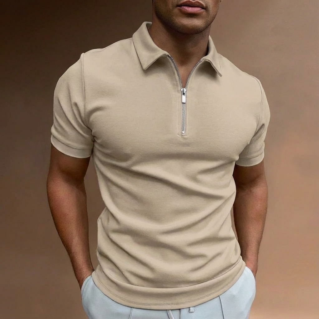 Men's Tight Polo Shirt | Zip Up