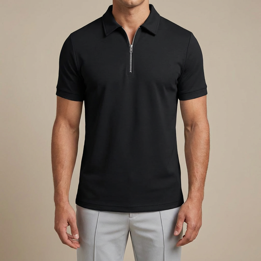 Men's Tight Polo Shirt | Zip Up