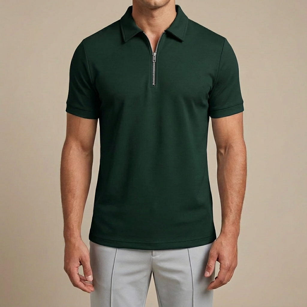 Men's Tight Polo Shirt | Zip Up