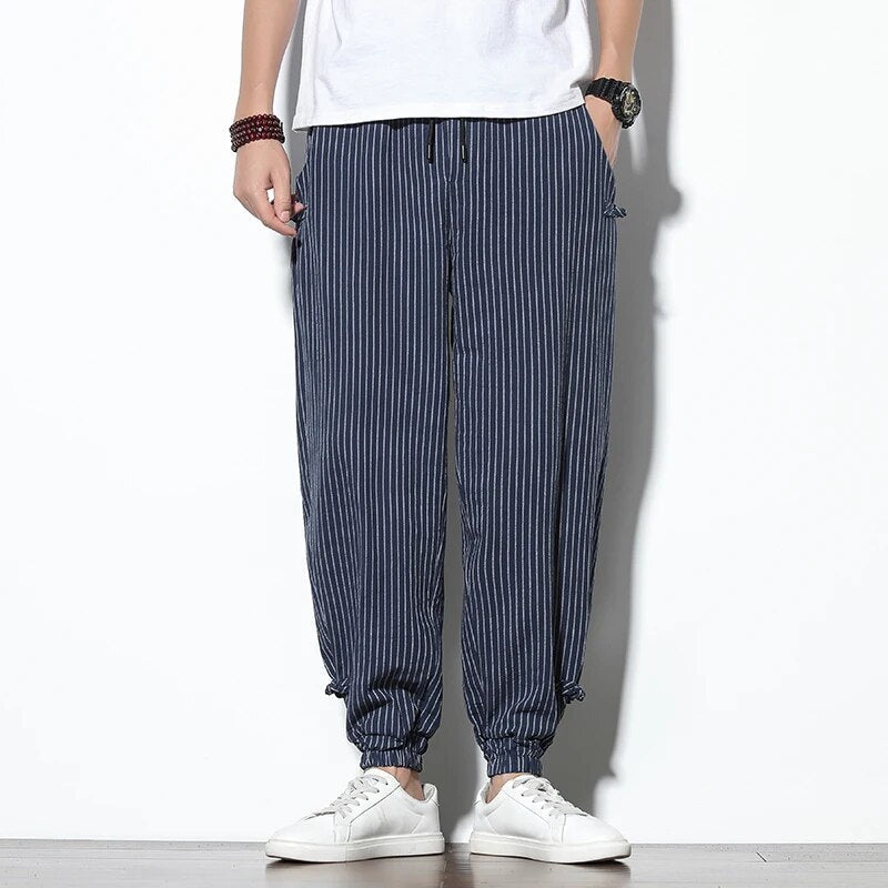 Men's Striped Baggy Trousers | Summer