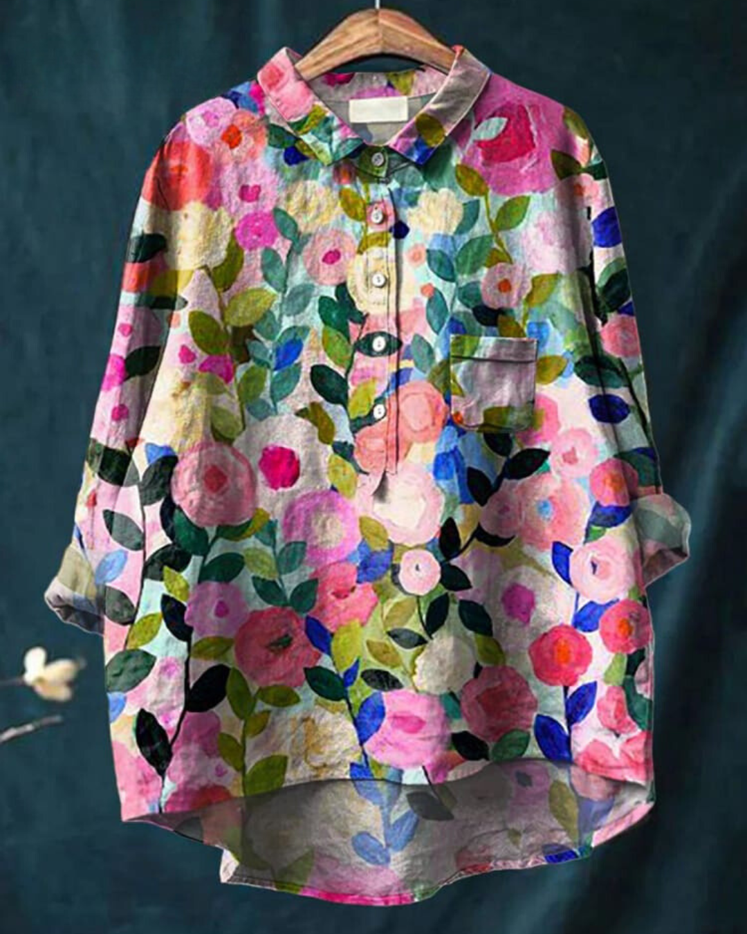 Women's Relaxed Fit Floral Blouse | Long Sleeve