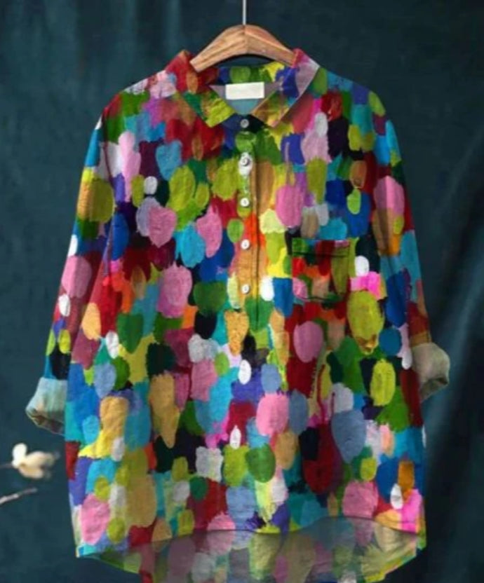 Women's Relaxed Fit Floral Blouse | Long Sleeve