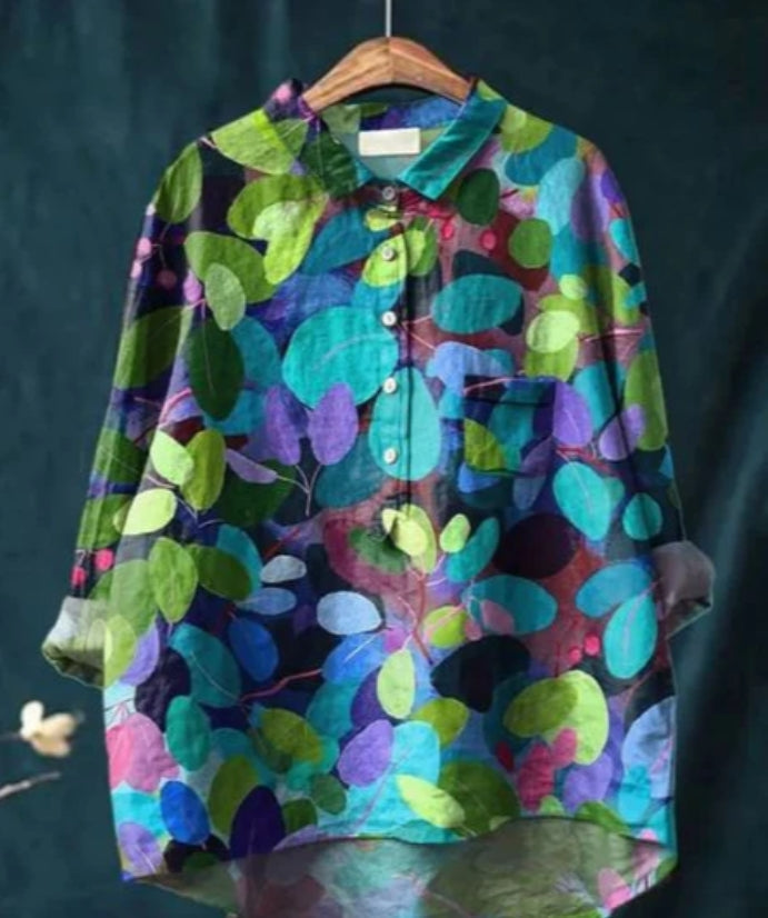 Women's Relaxed Fit Floral Blouse | Long Sleeve