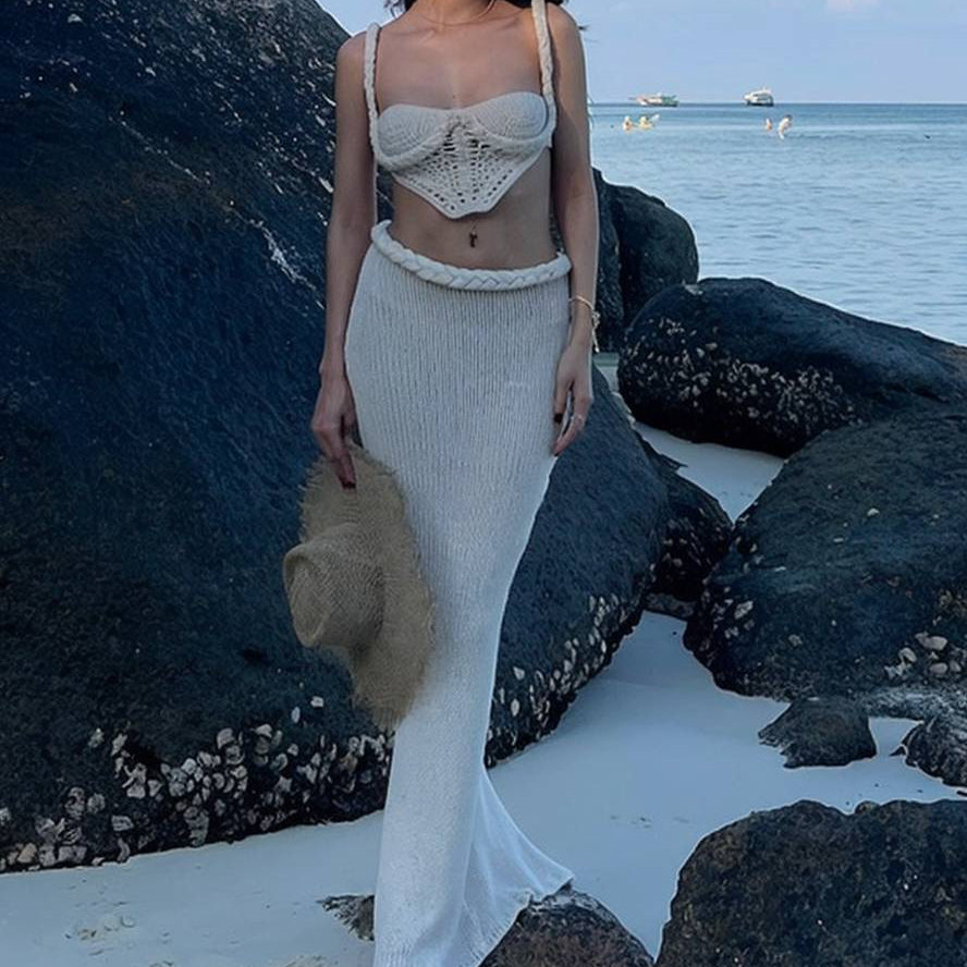 Women's Crochet Summer Dress | Set