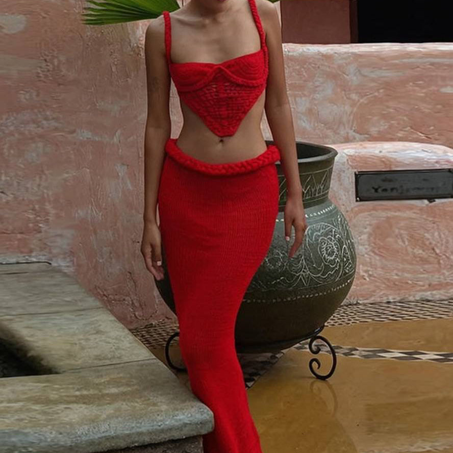 Women's Crochet Summer Dress | Set