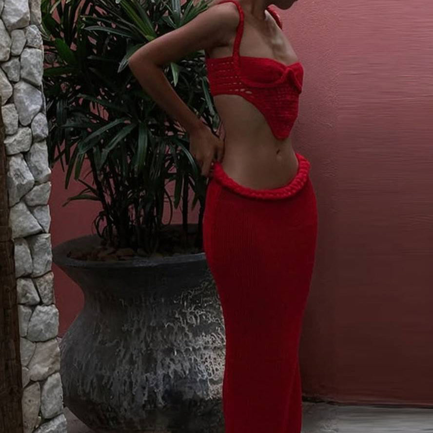 Women's Crochet Summer Dress | Set