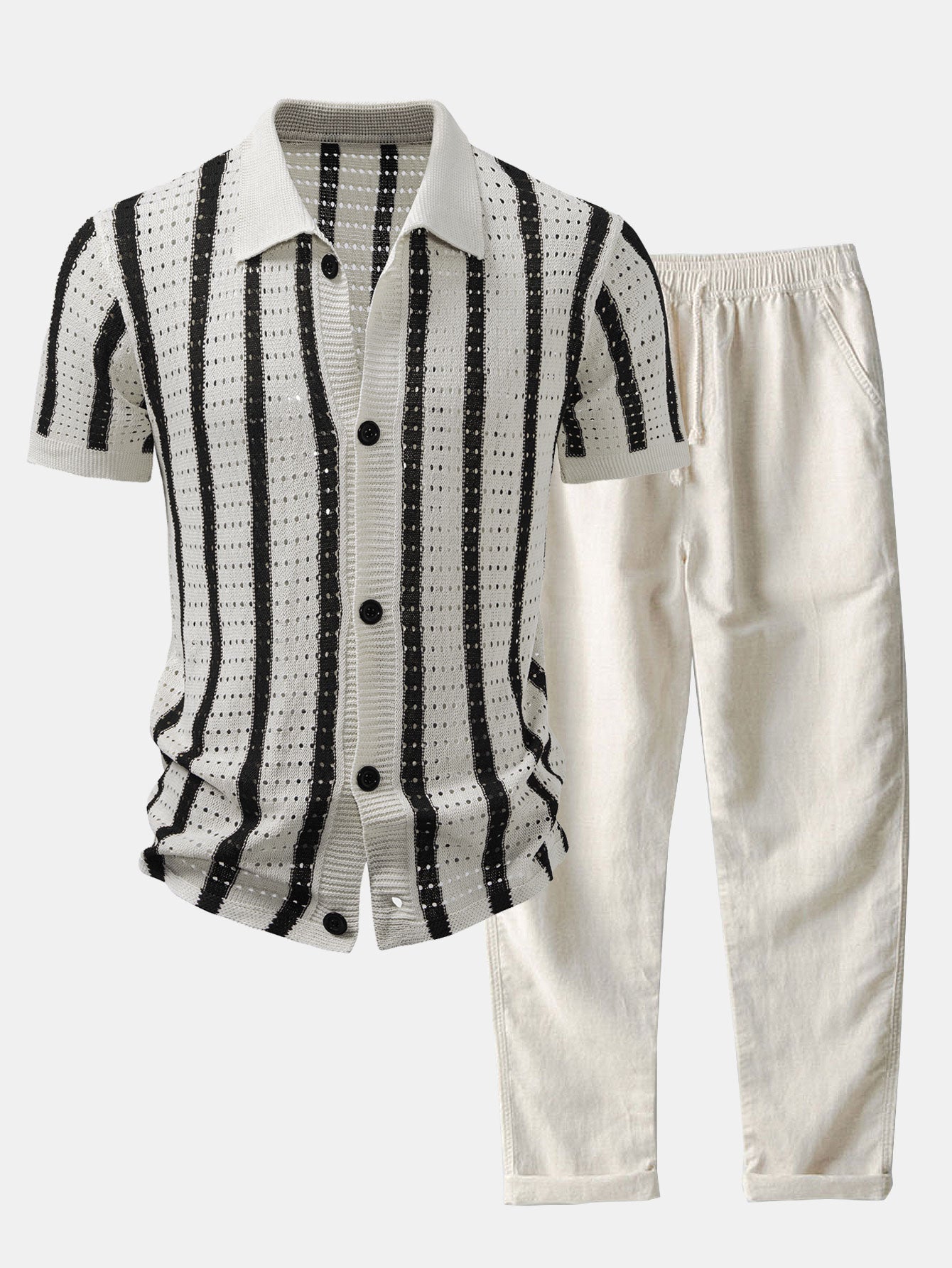 Men's Crochet Shirt & Trousers | Set