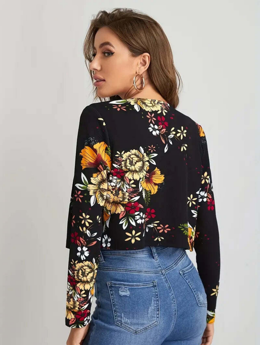 Women's Cropped Jacket | Floral