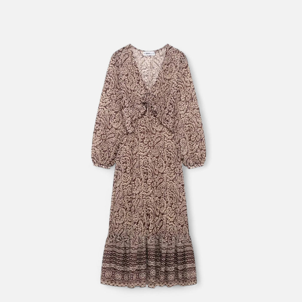 Women’s Printed V-Neck Dress | Midi