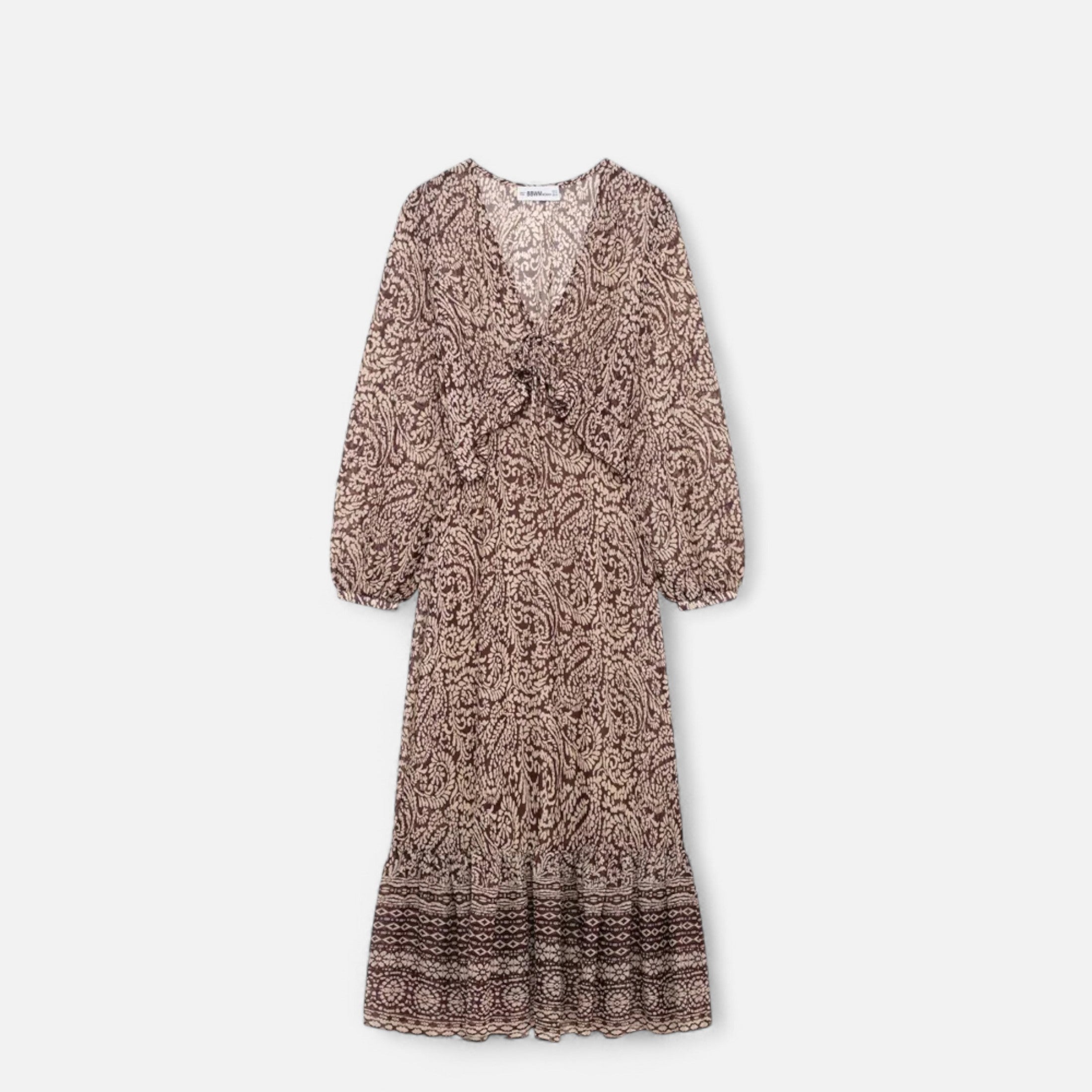 Women’s Printed V-Neck Dress | Midi