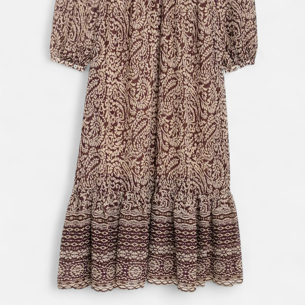 Women’s Printed V-Neck Dress | Midi