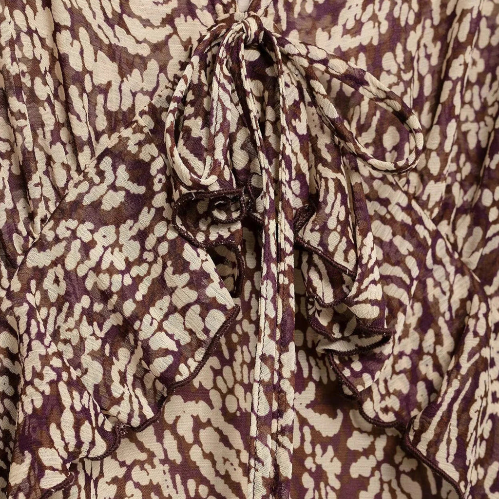 Women’s Printed V-Neck Dress | Midi
