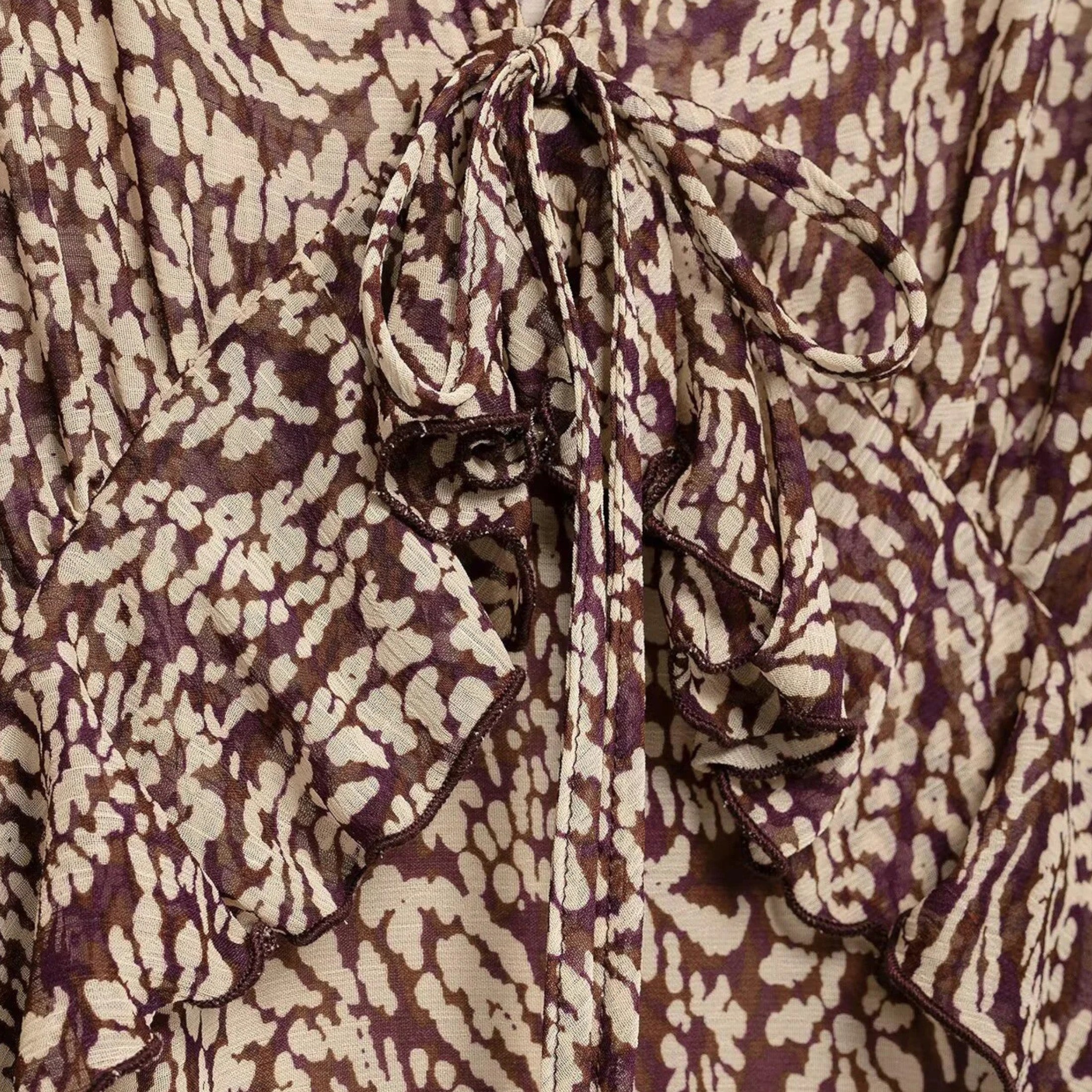 Women’s Printed V-Neck Dress | Midi