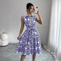 Women's Belt Summer Dress | Midi