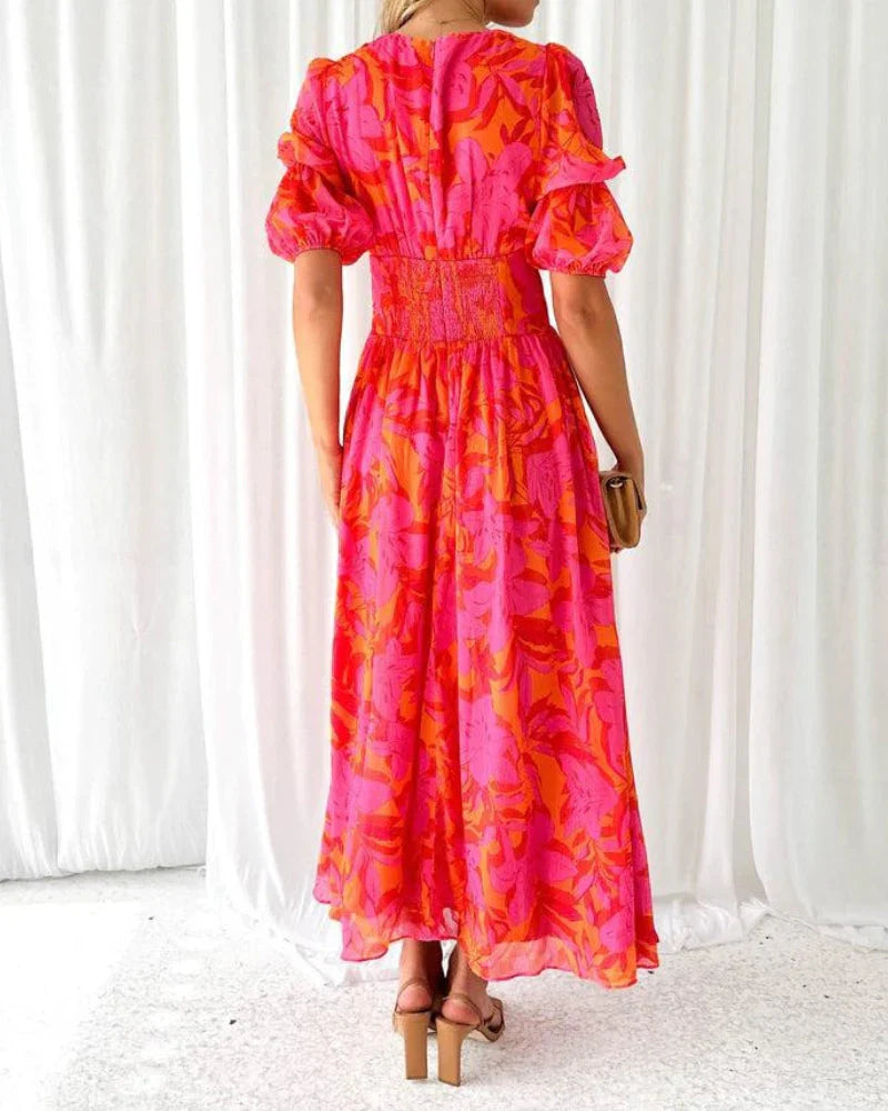 Women's Puff Sleeves Summer Dress | Maxi
