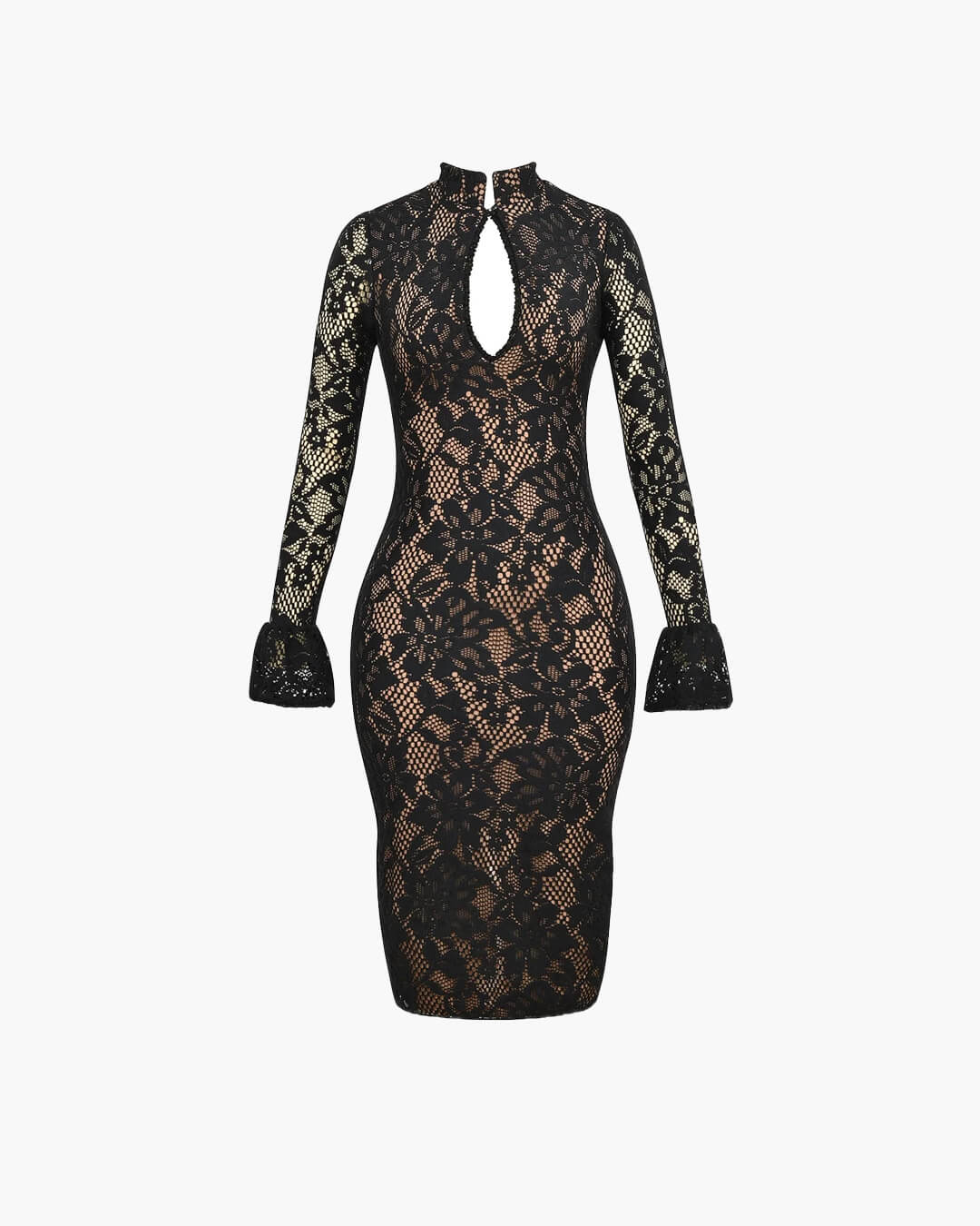 Women's Long Sleeve Evening Dress | Midi