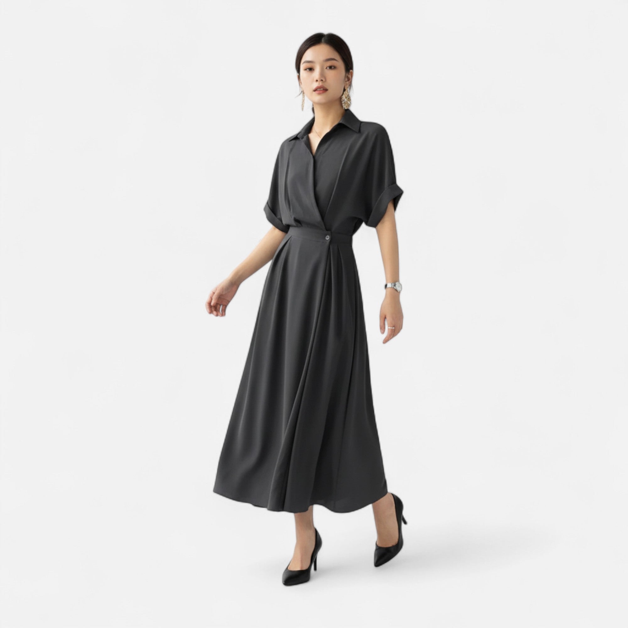 Women’s Wrap Shirt Dress | Maxi