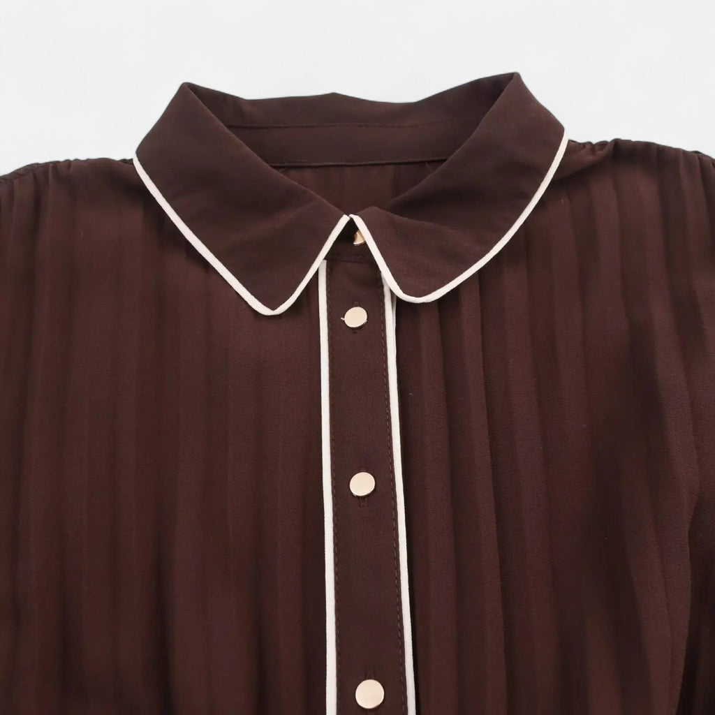 Women’s Pleated Shirt Dress | Midi
