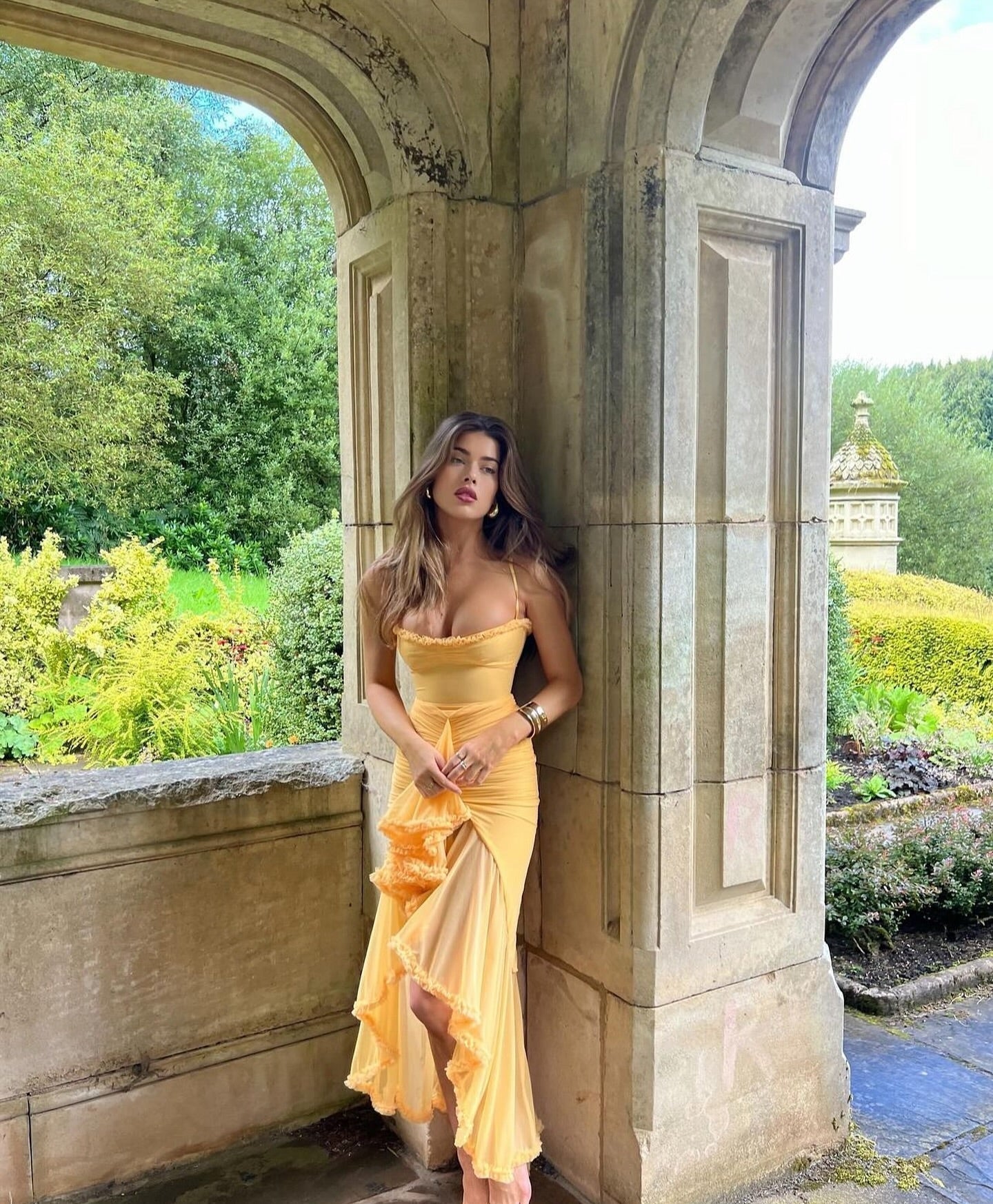 Women's Ruffle Wedding Guest Dress | Maxi