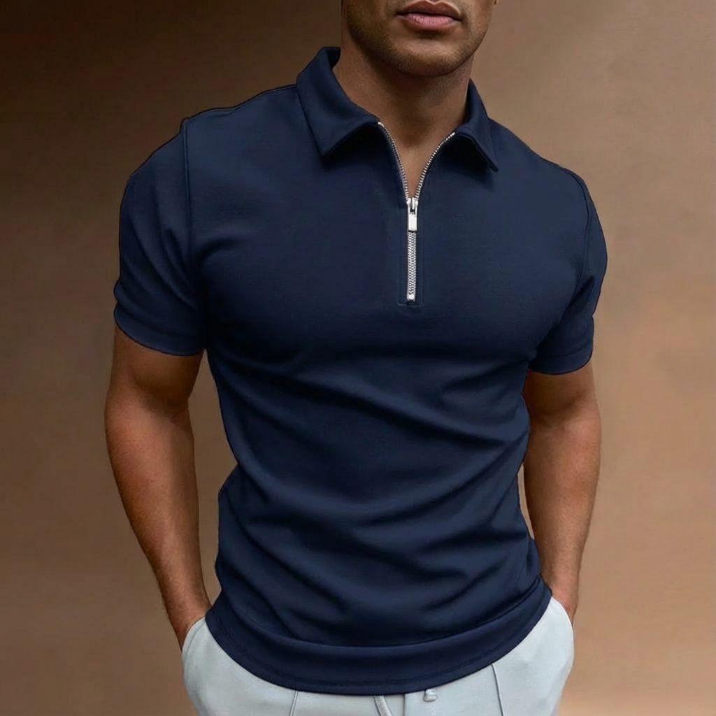 Men's Tight Polo Shirt | Zip Up