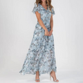 Women's Puff Floral Dress | Maxi