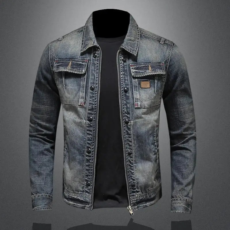 Men's Summer Jeans Jacket | Zip-Up