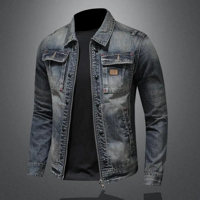 Men's Summer Jeans Jacket | Zip-Up