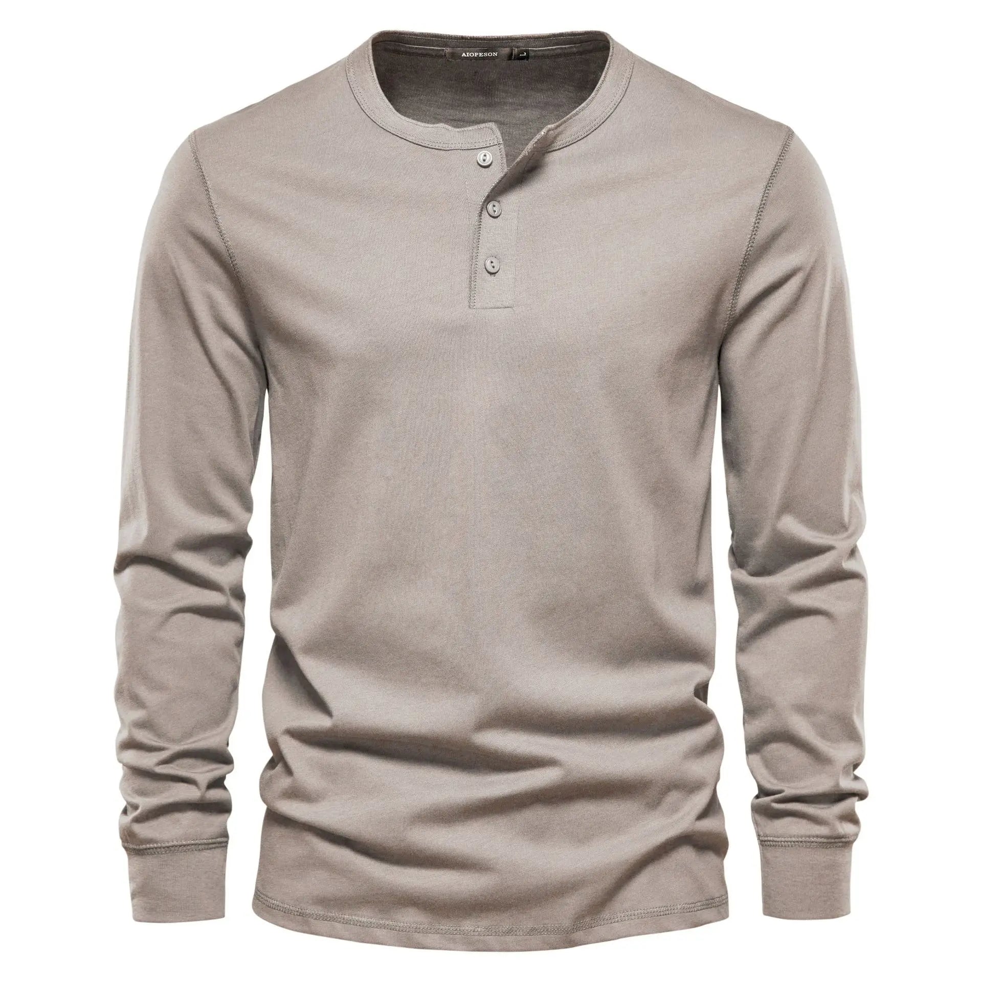 Men's Henley Shirt | Button Neck & Long Sleeves
