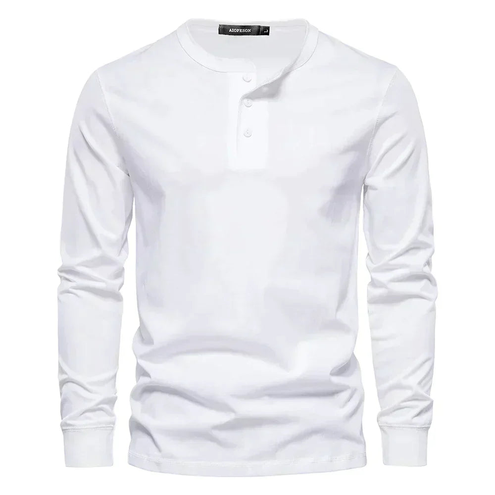 Men's Henley Shirt | Button Neck & Long Sleeves
