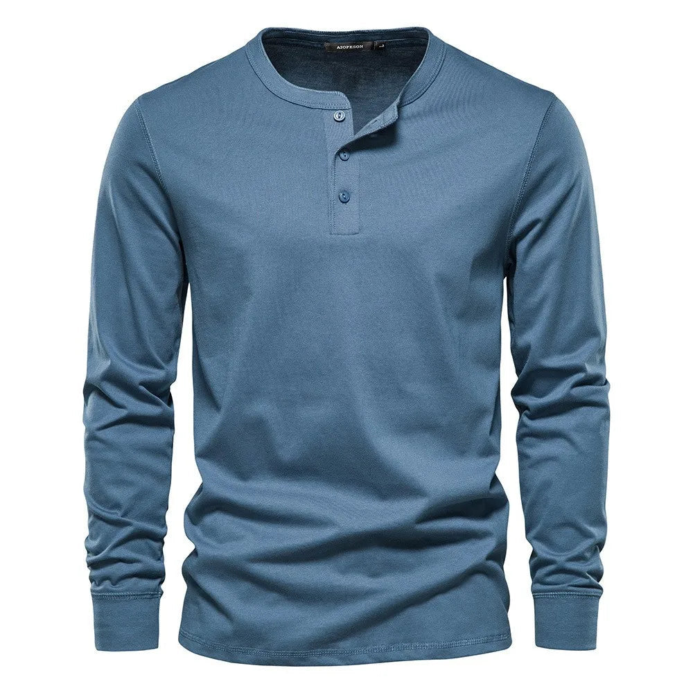 Men's Henley Shirt | Button Neck & Long Sleeves