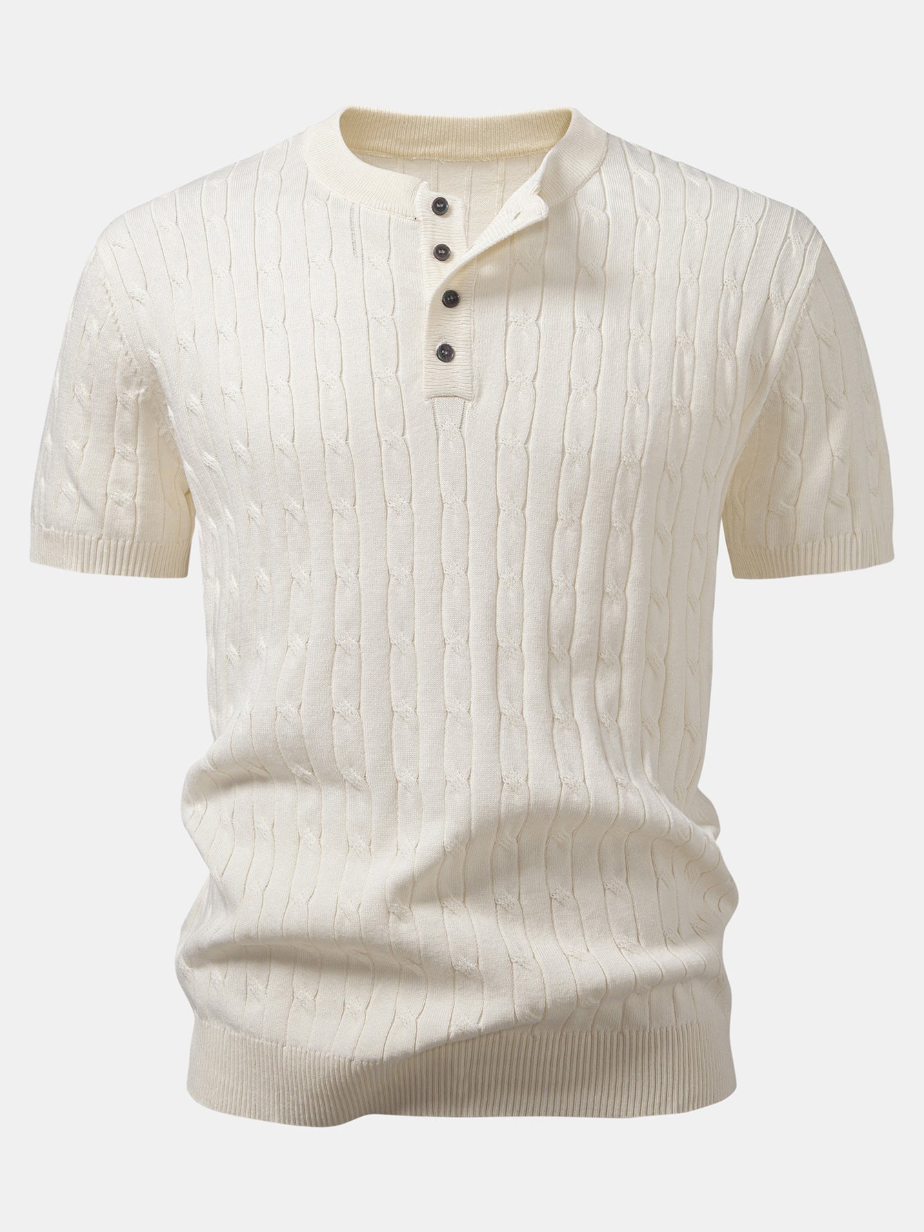 Men's Henley Knit T-Shirt & Pants | Set
