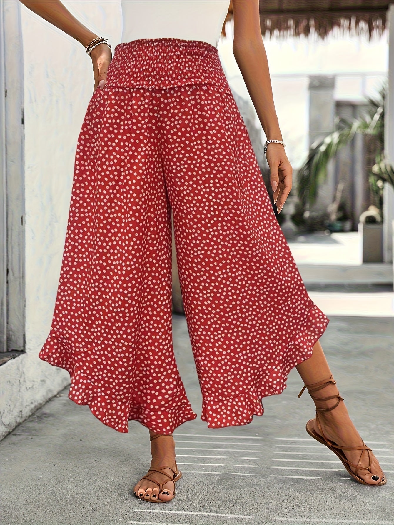 Women's Floral Pants | Wide Leg