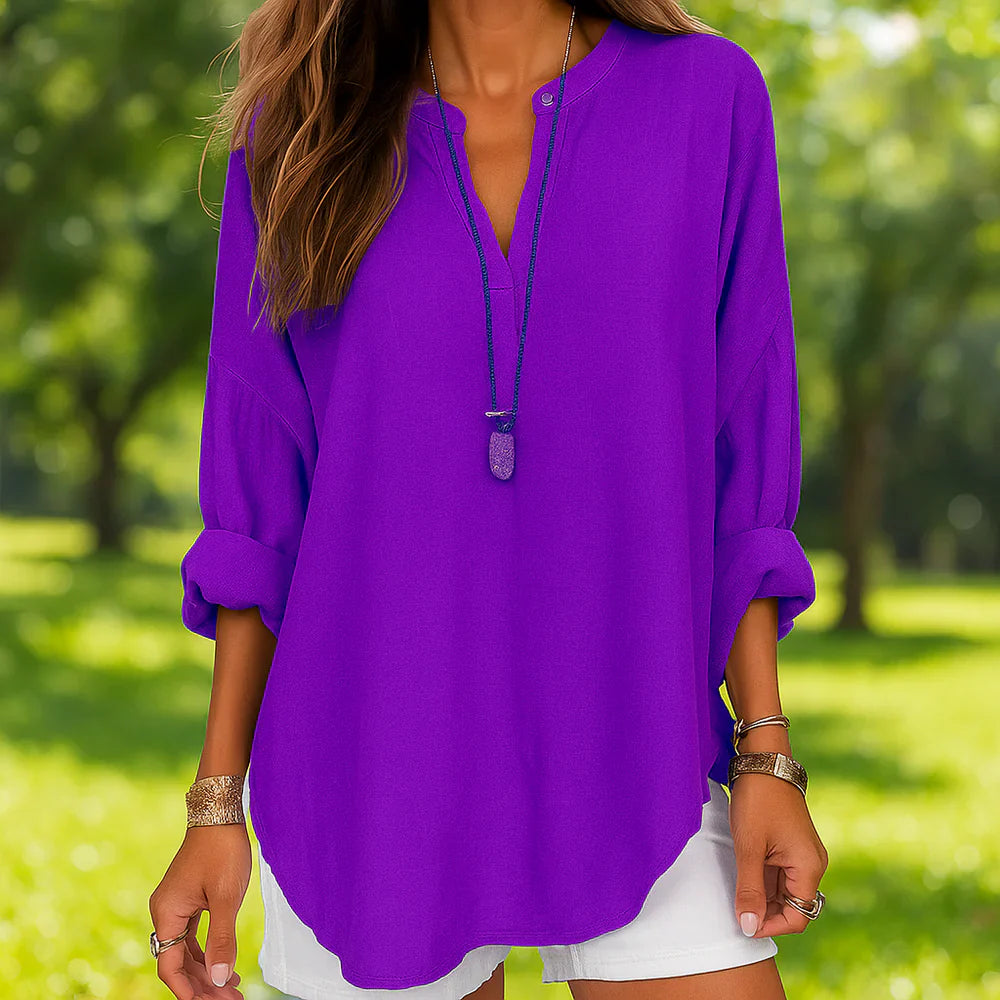 Women's V-Neck Blouse | Loose Fit