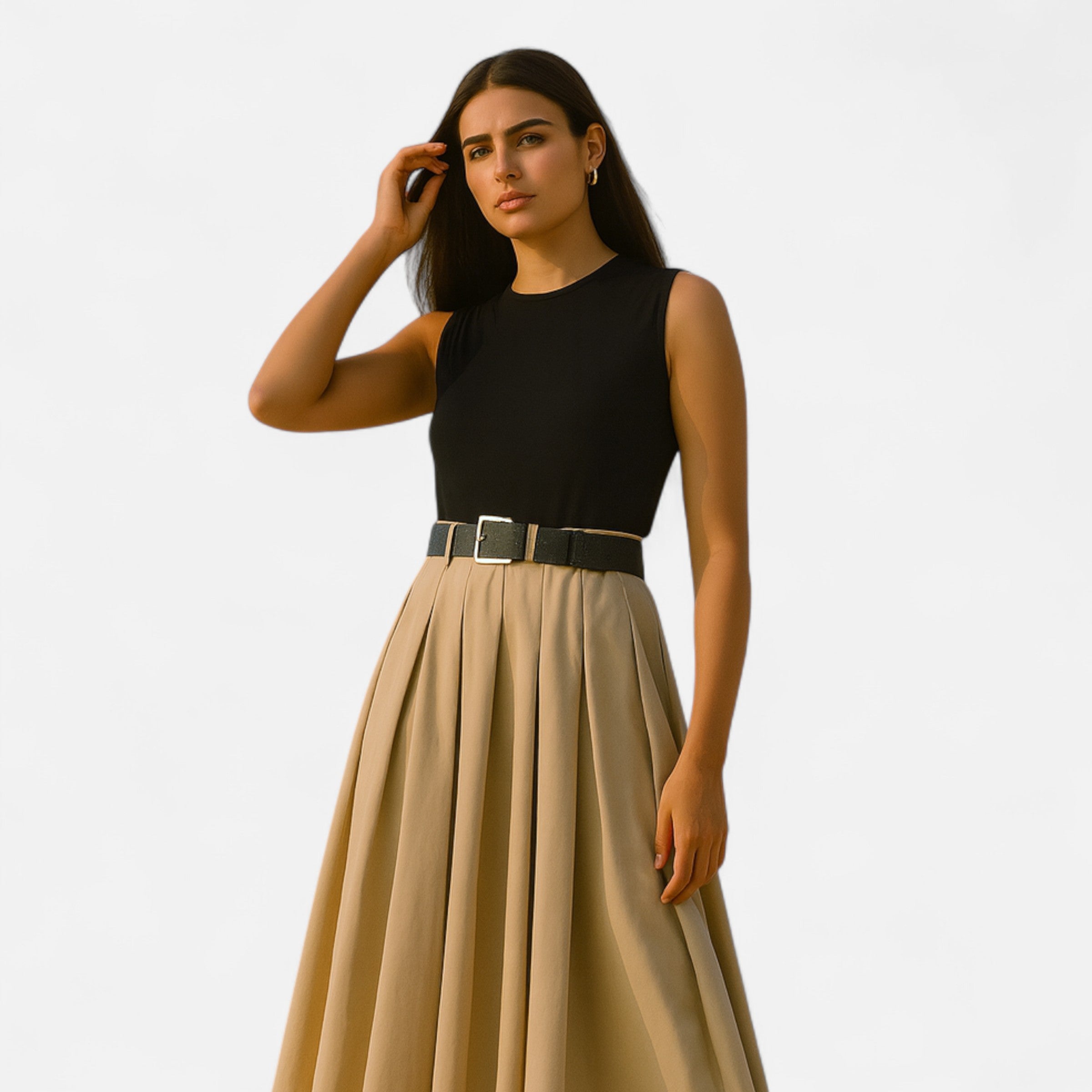 Women’s Pleated Knitted Dress | Midi