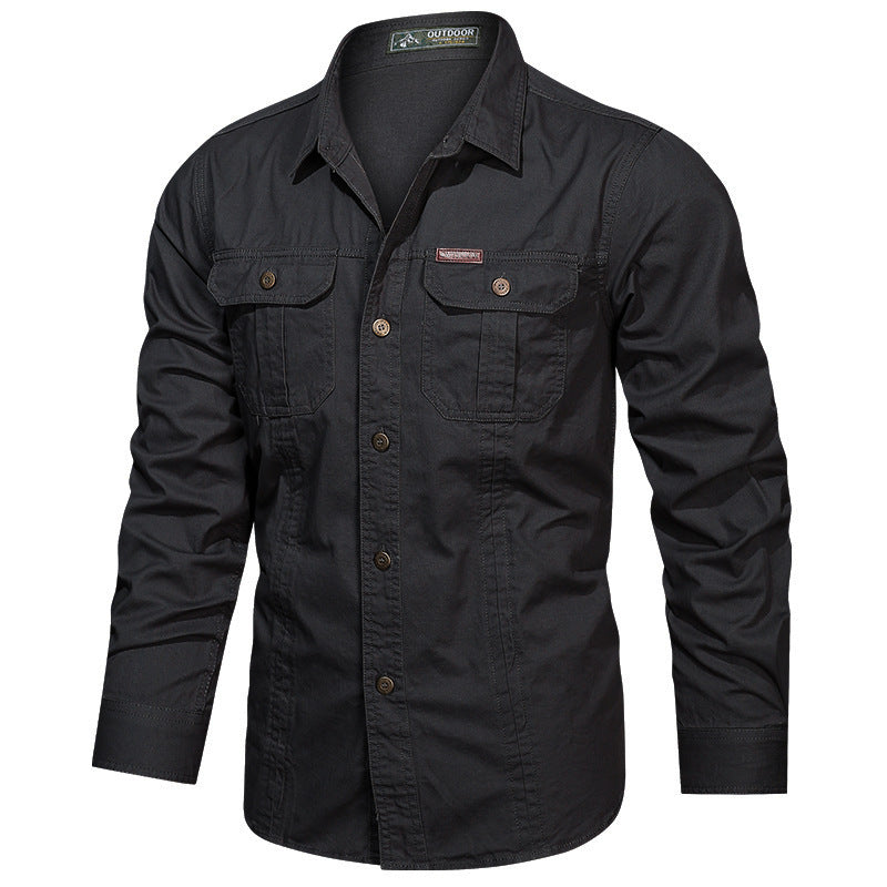 Men's Casual Military Shirt | Long