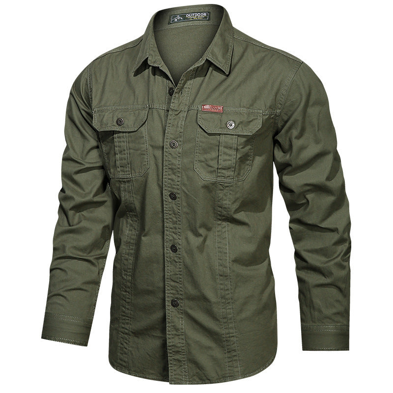 Men's Casual Military Shirt | Long
