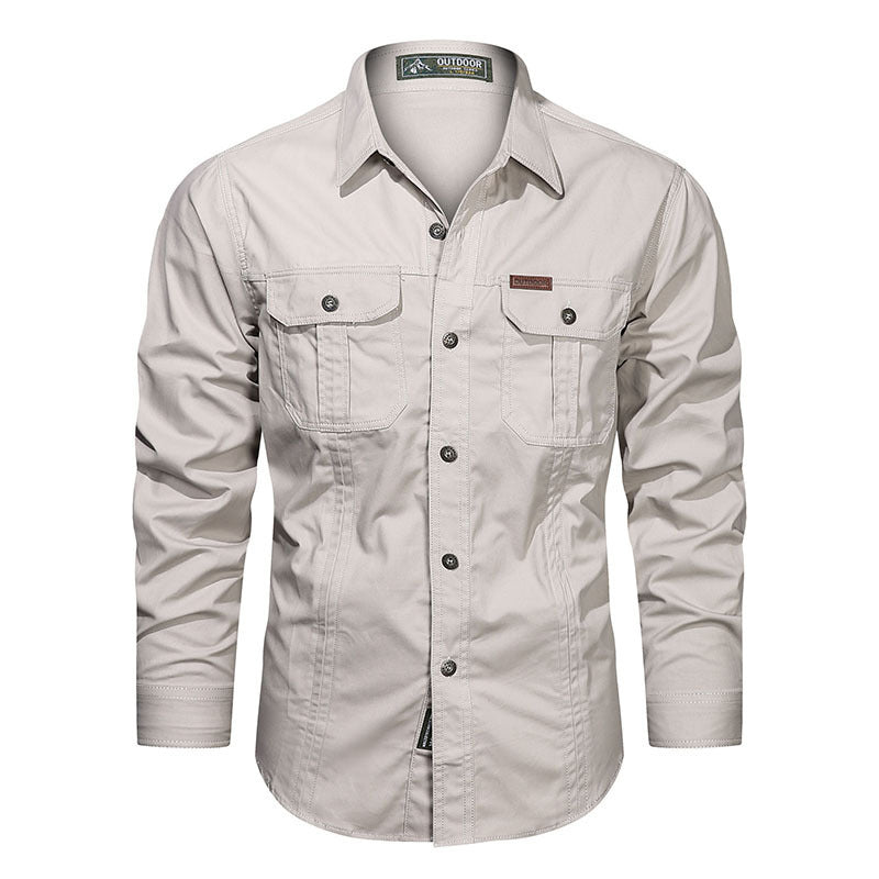 Men's Casual Military Shirt | Long