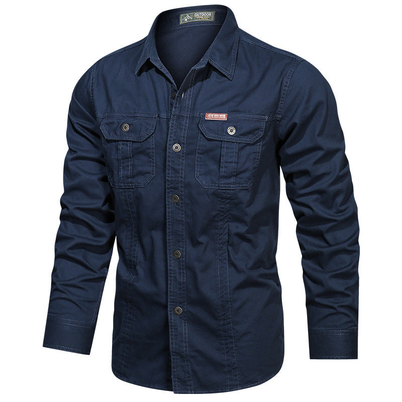 Men's Casual Military Shirt | Long