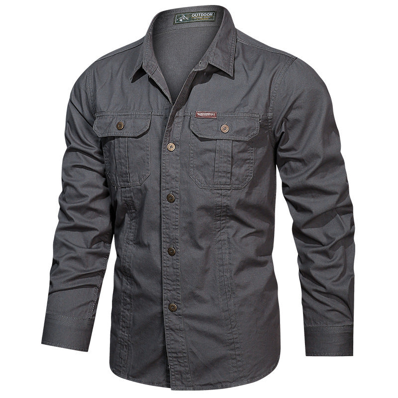 Men's Casual Military Shirt | Long