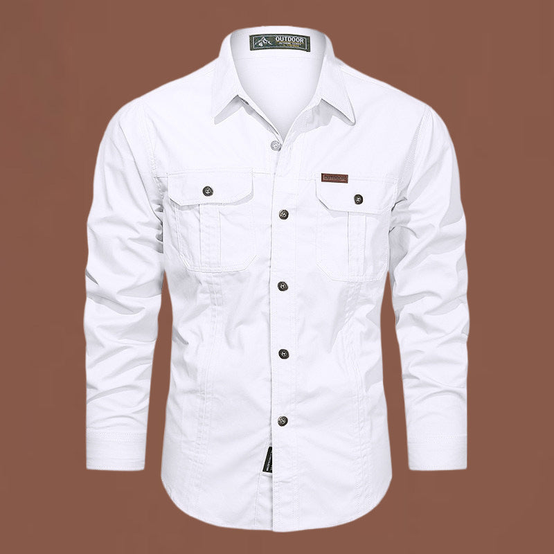 Men's Casual Military Shirt | Long