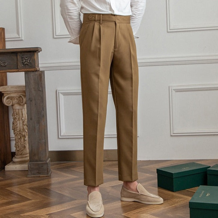 Men’s Slim Fit Pleated Trousers | Work