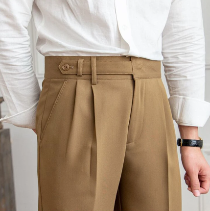 Men’s Slim Fit Pleated Trousers | Work