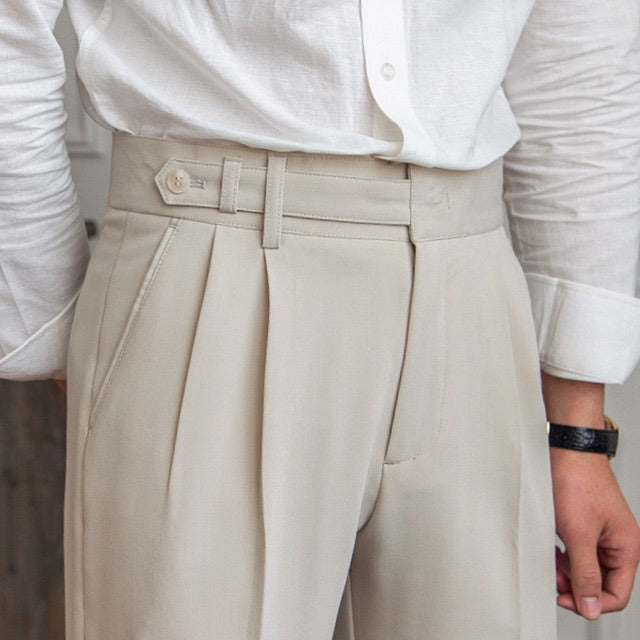 Men’s Pleated Work Trousers | Slim Fit