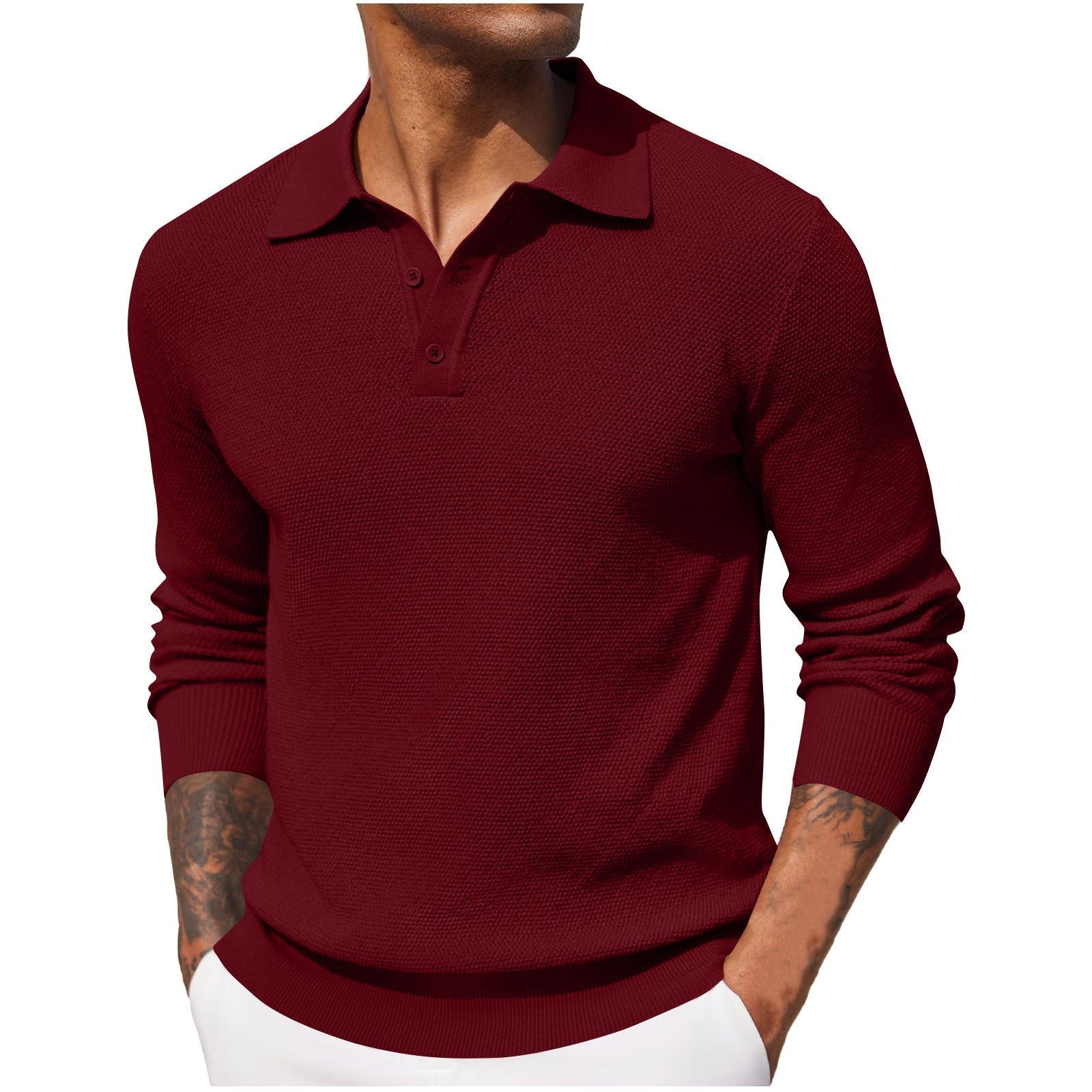 Men's Casual Polo Shirt | Long Sleeve