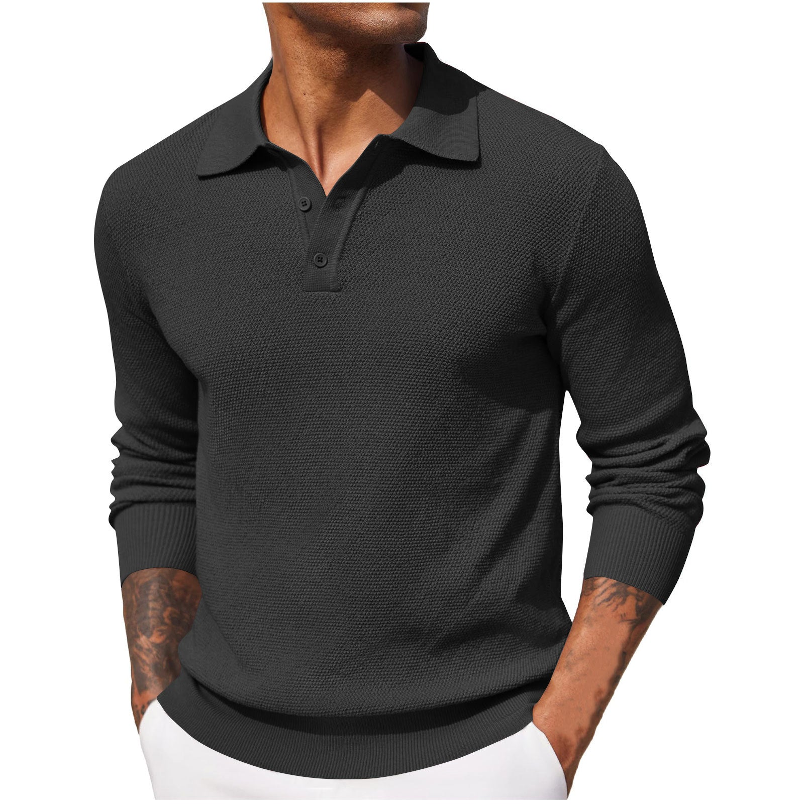 Men's Casual Polo Shirt | Long Sleeve