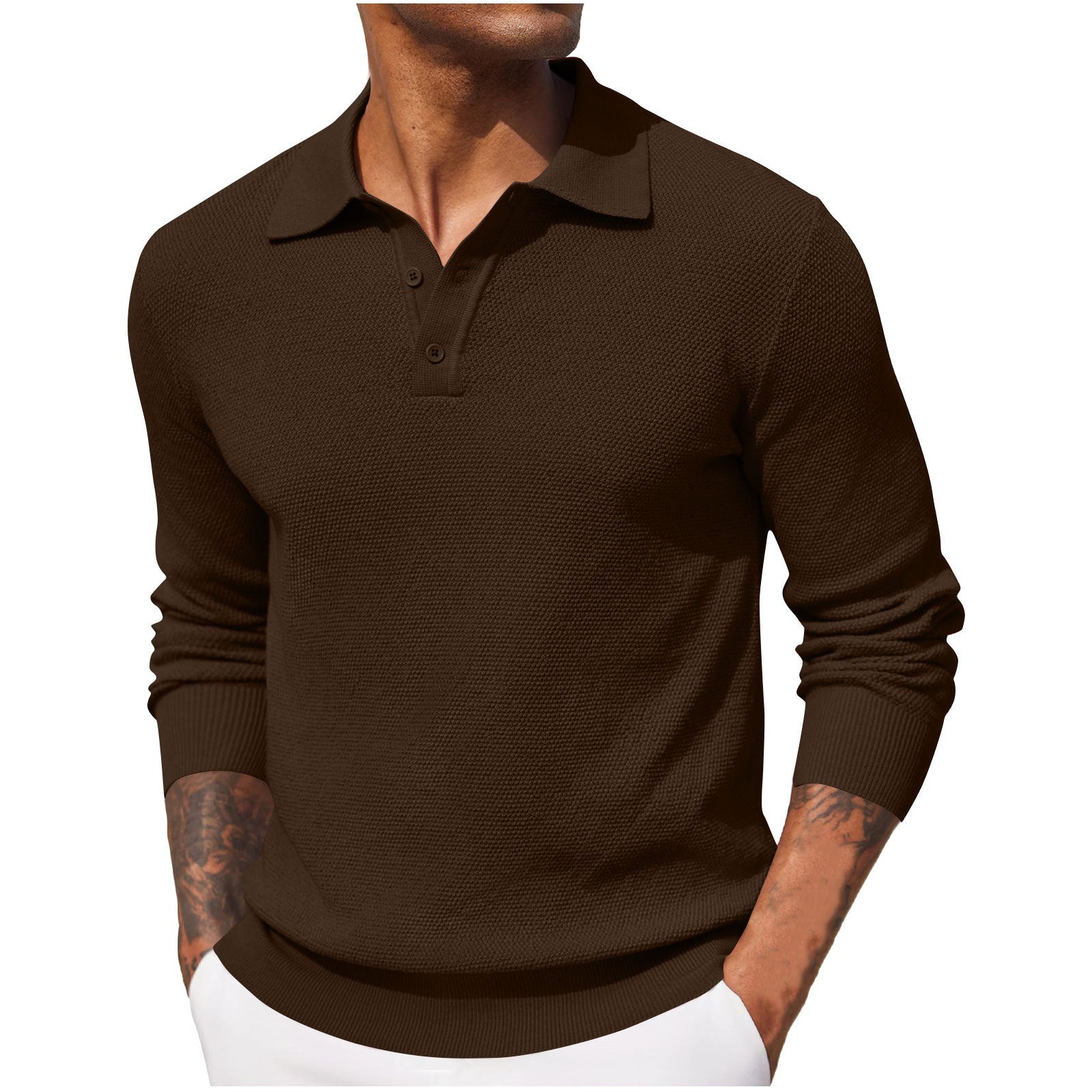 Men's Casual Polo Shirt | Long Sleeve