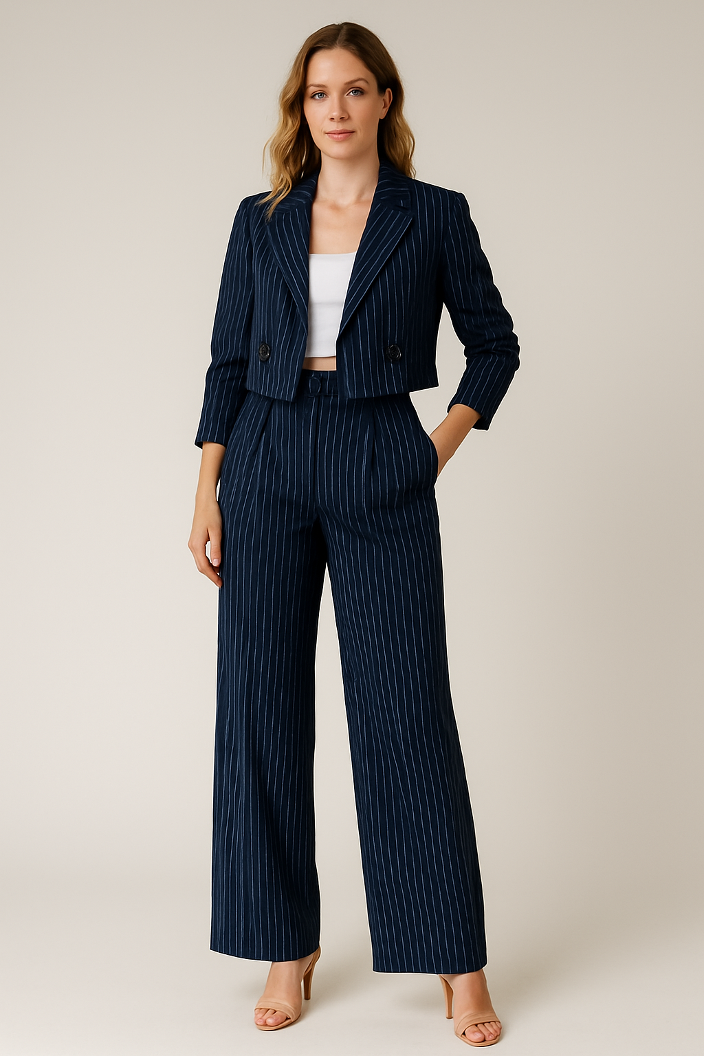 Women's Cropped Blazer & Trousers | Set
