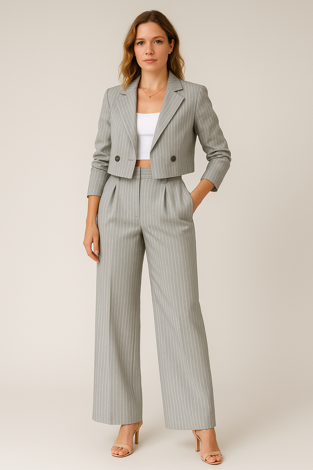 Women's Cropped Blazer & Trousers | Set