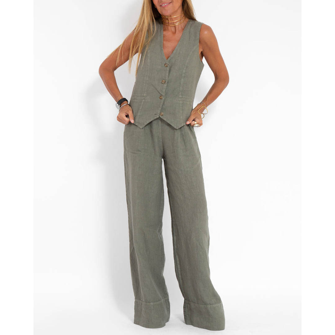 Women's Waistcoat & Wide Leg Trousers | Set